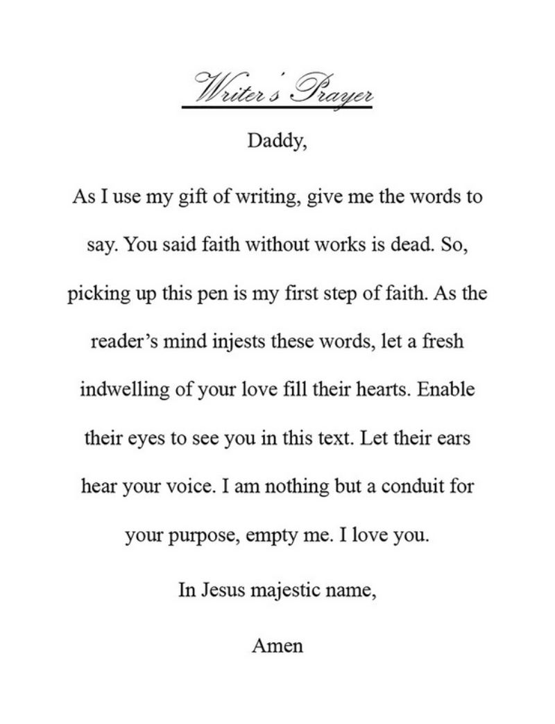 Writer's Prayer