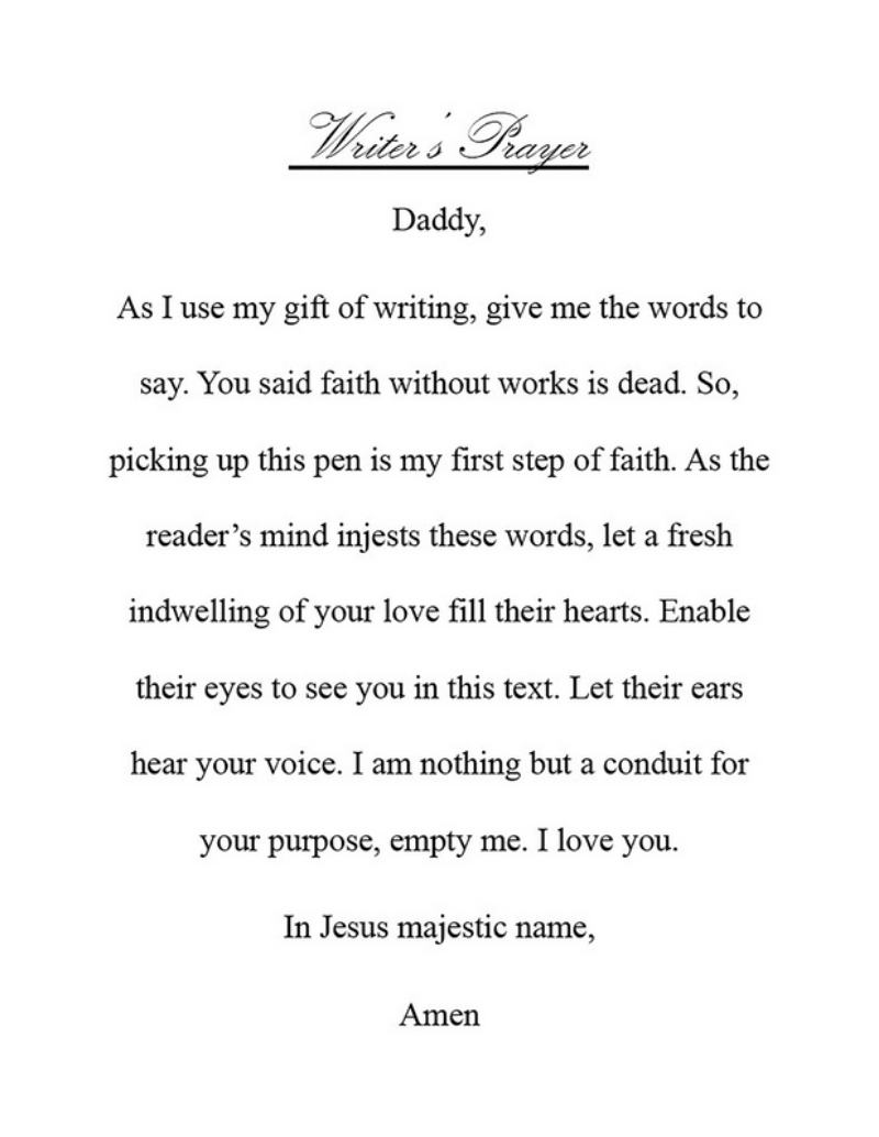 Writer's Prayer