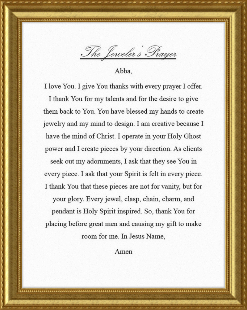 Jeweler's Prayer