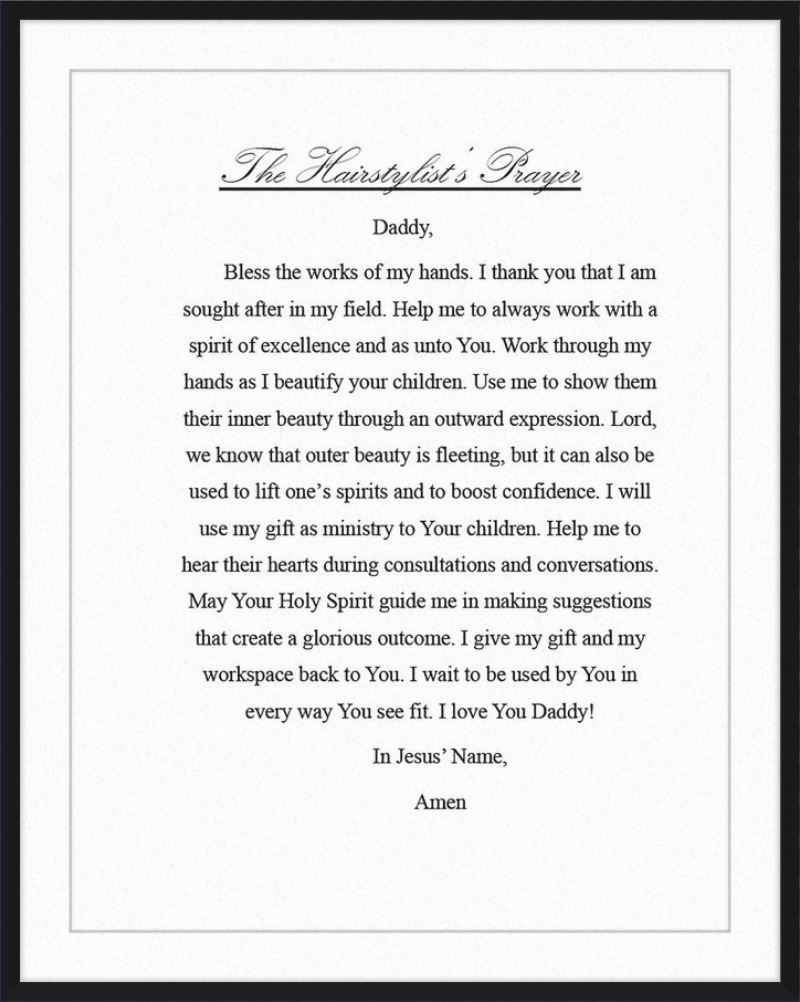 Hairstylist's Prayer