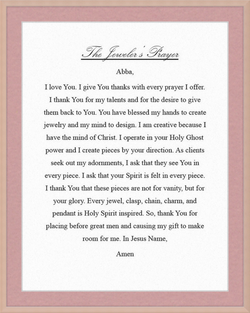 Jeweler's Prayer