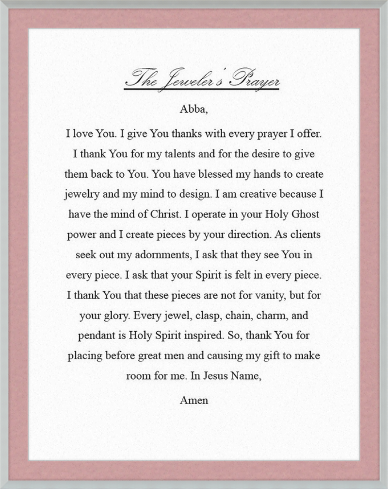Jeweler's Prayer