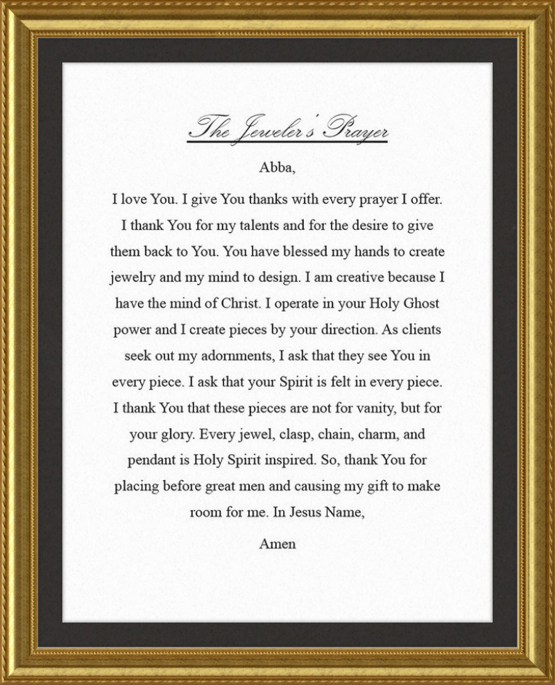 Jeweler's Prayer