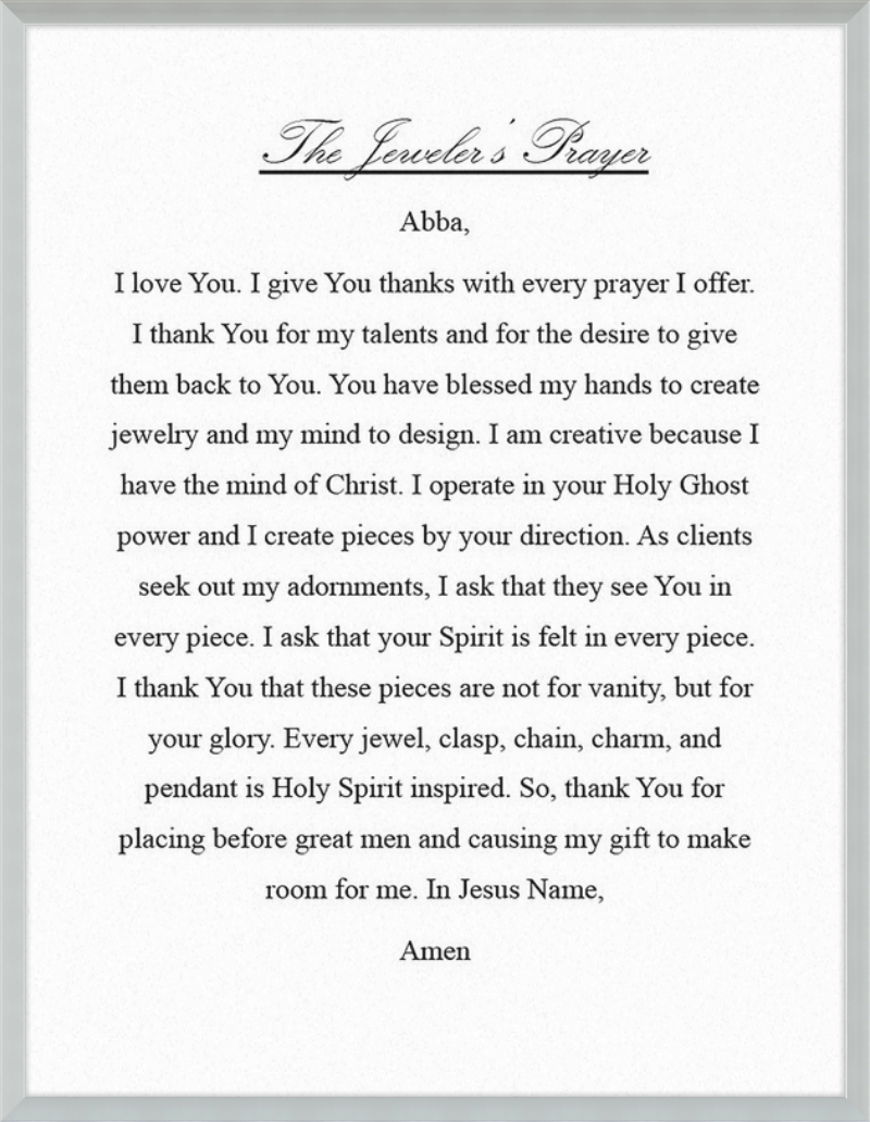 Jeweler's Prayer
