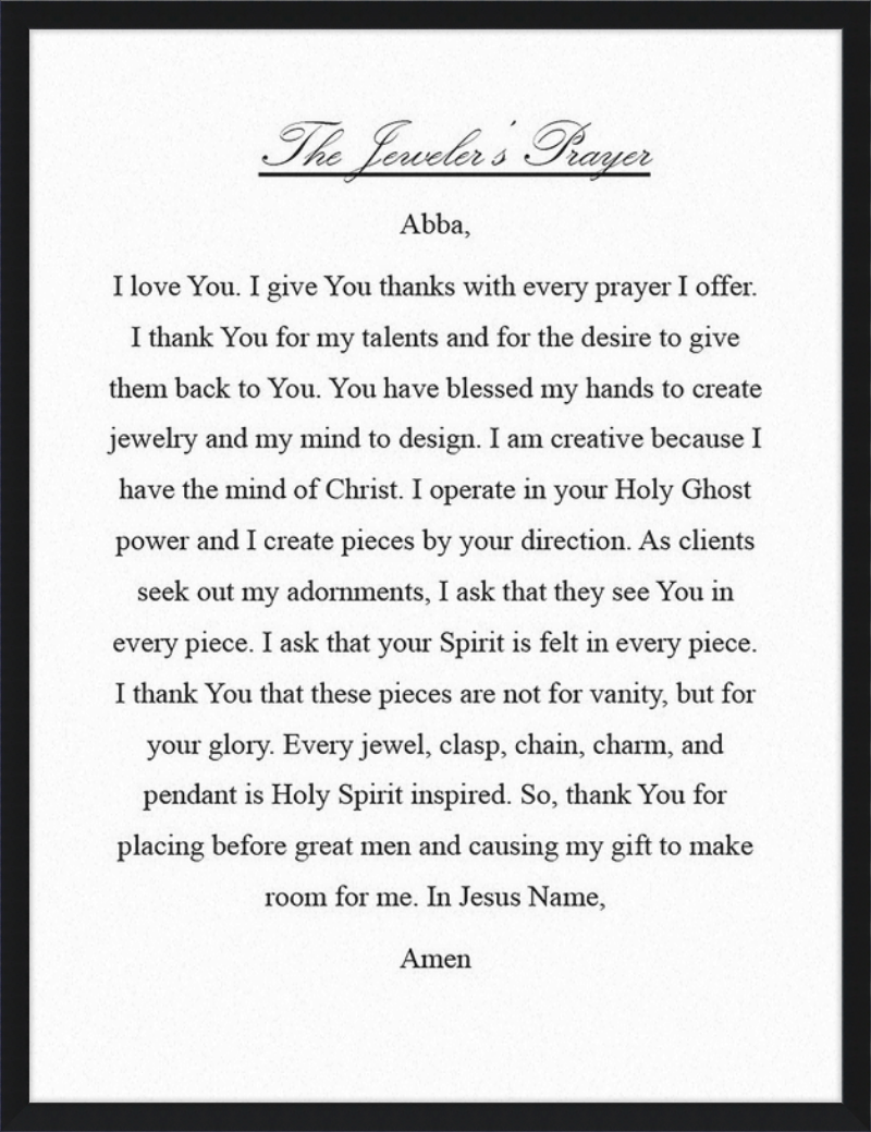 Jeweler's Prayer