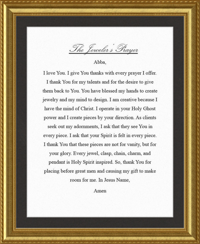 Jeweler's Prayer