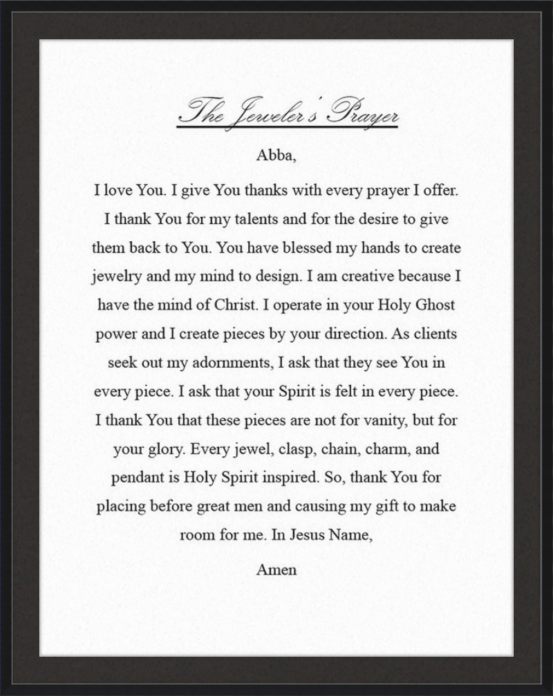Jeweler's Prayer