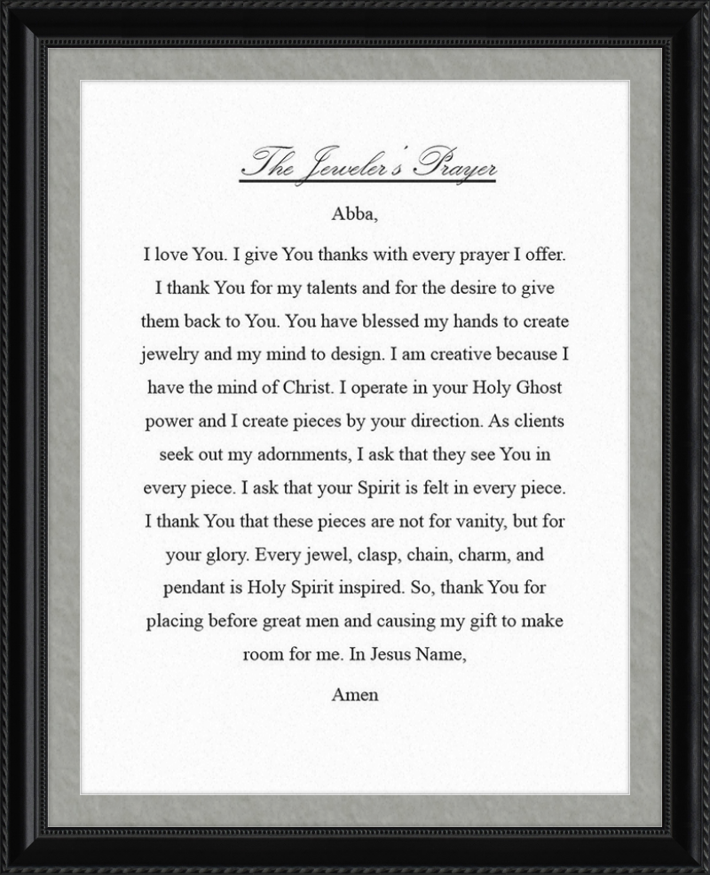 Jeweler's Prayer