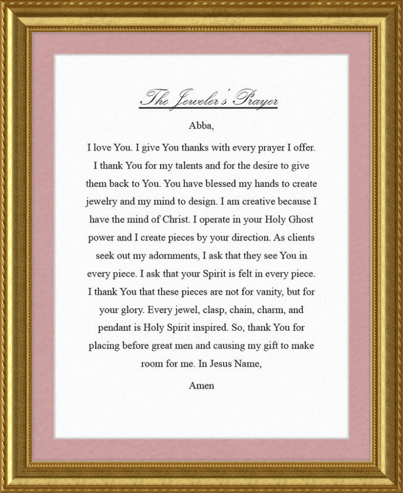 Jeweler's Prayer