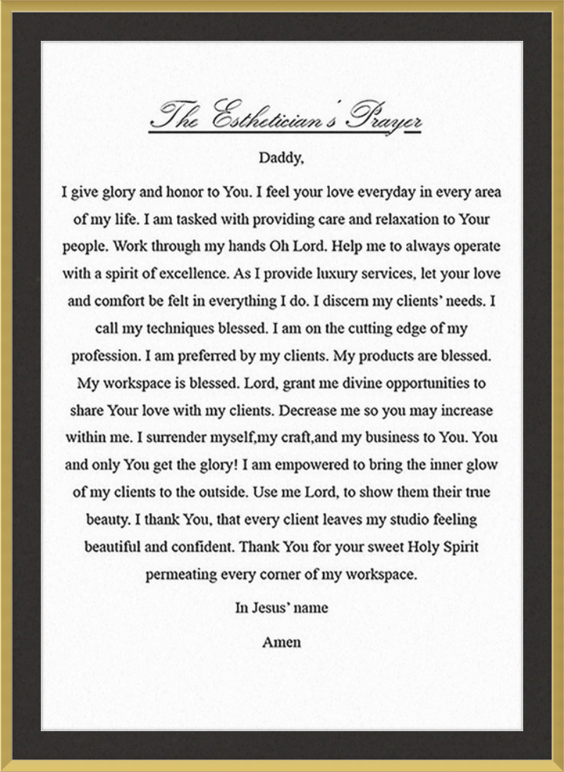 Estheticians Prayer