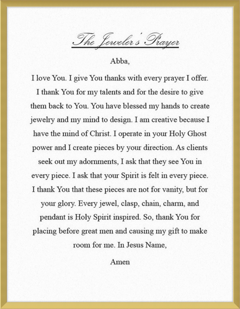 Jeweler's Prayer