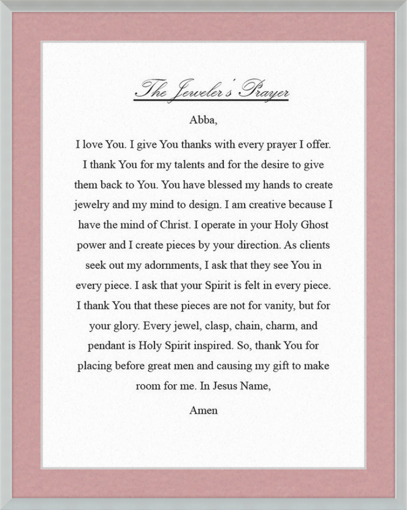Jeweler's Prayer
