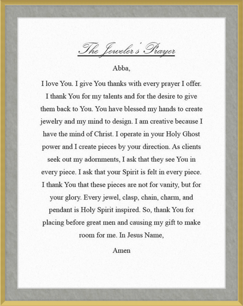 Jeweler's Prayer