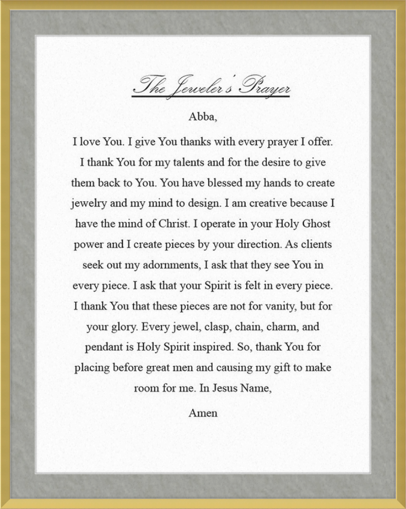 Jeweler's Prayer
