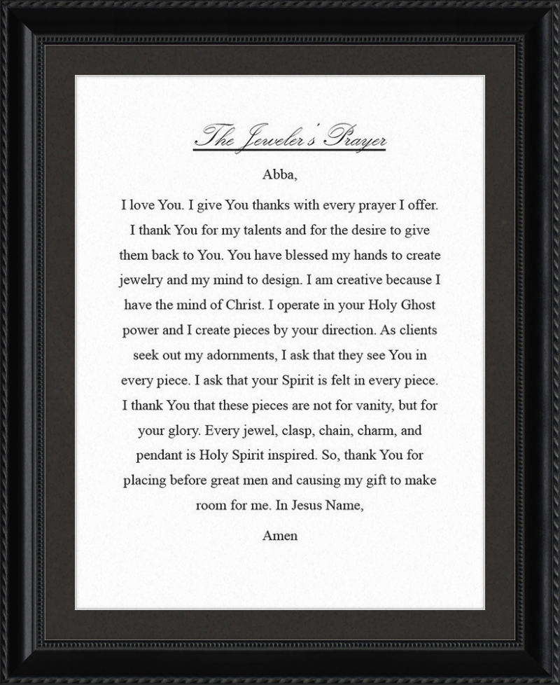 Jeweler's Prayer