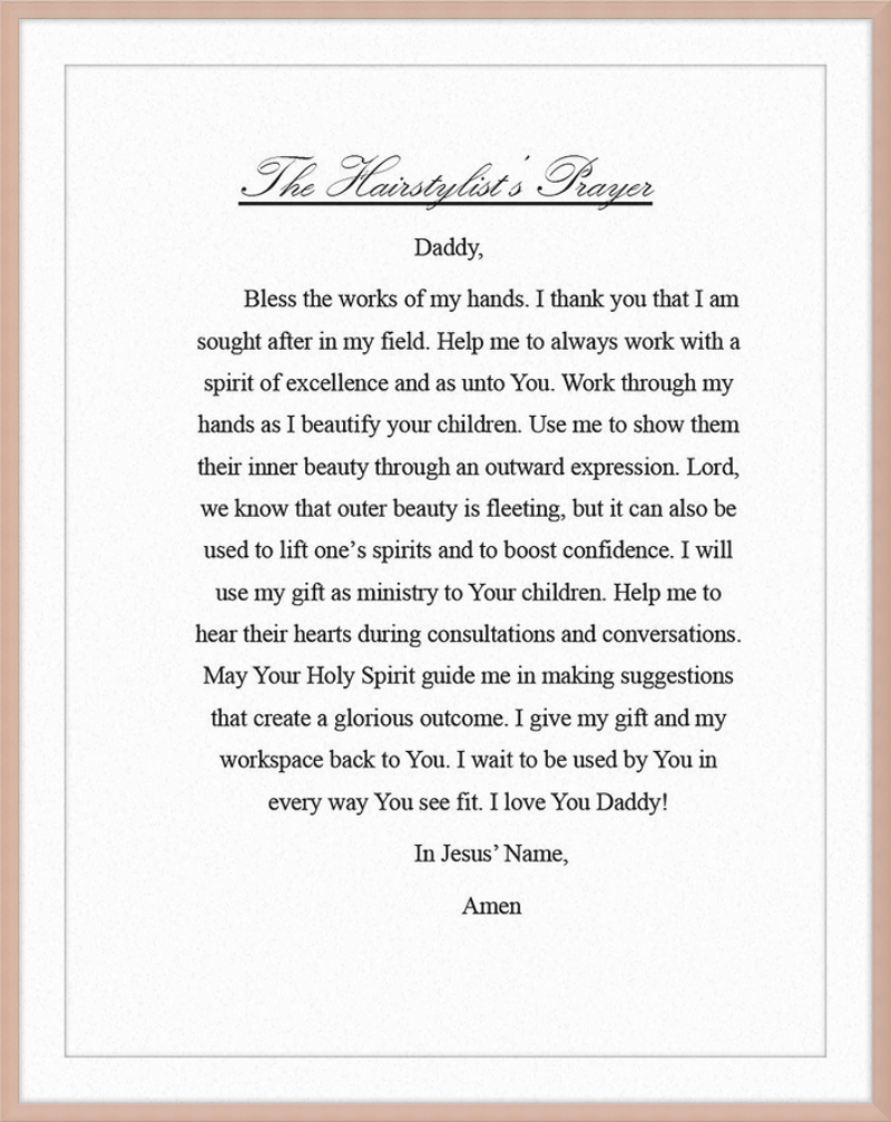 Hairstylist's Prayer