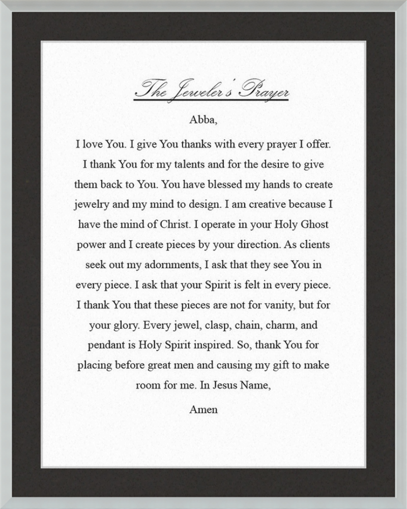 Jeweler's Prayer
