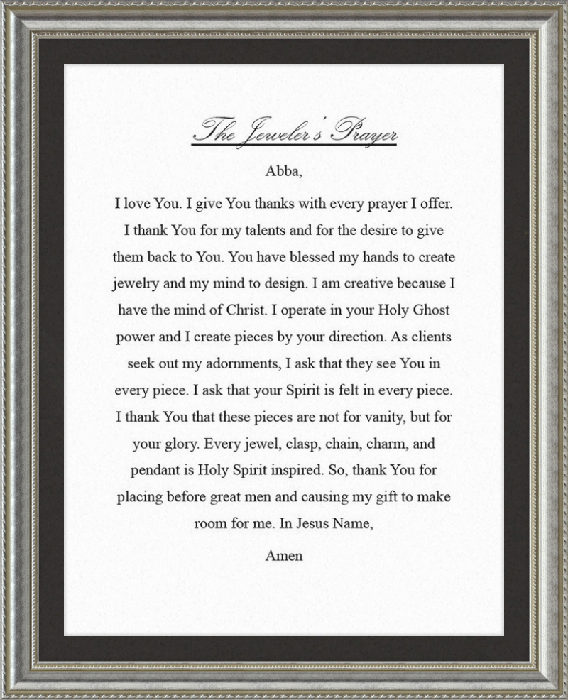 Jeweler's Prayer