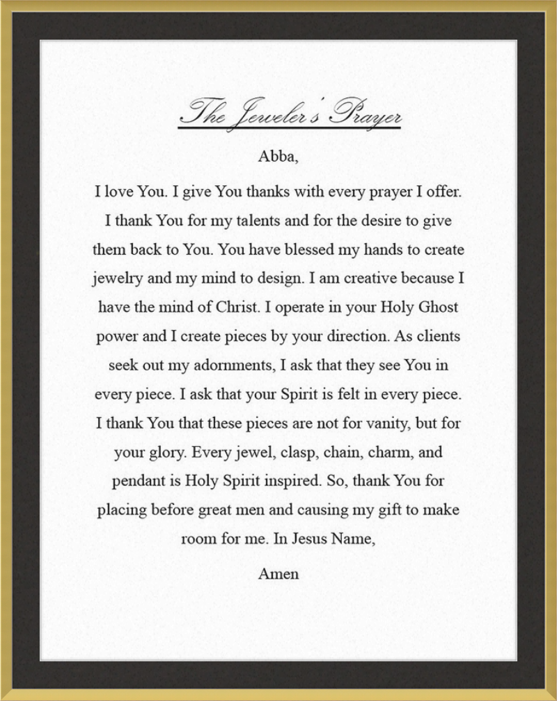 Jeweler's Prayer