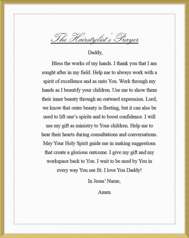 Hairstylist's Prayer