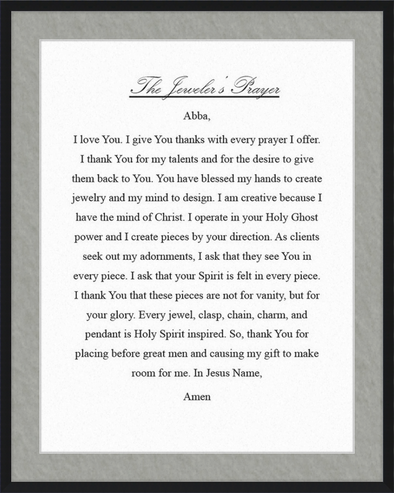 Jeweler's Prayer