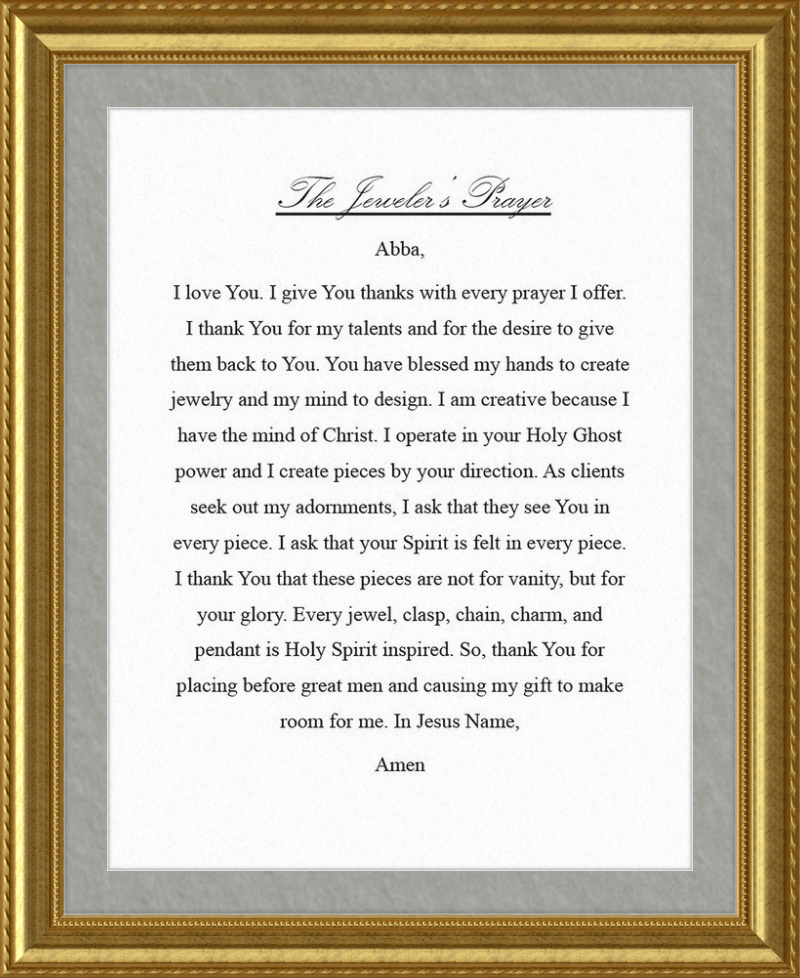 Jeweler's Prayer