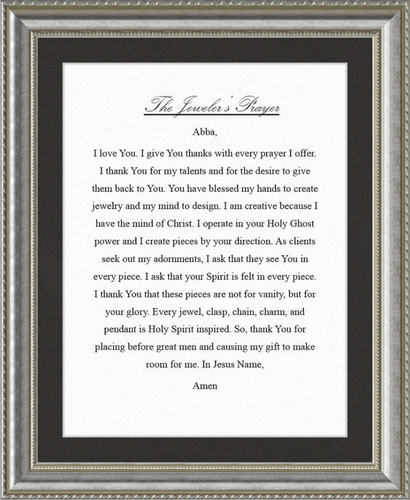 Jeweler's Prayer