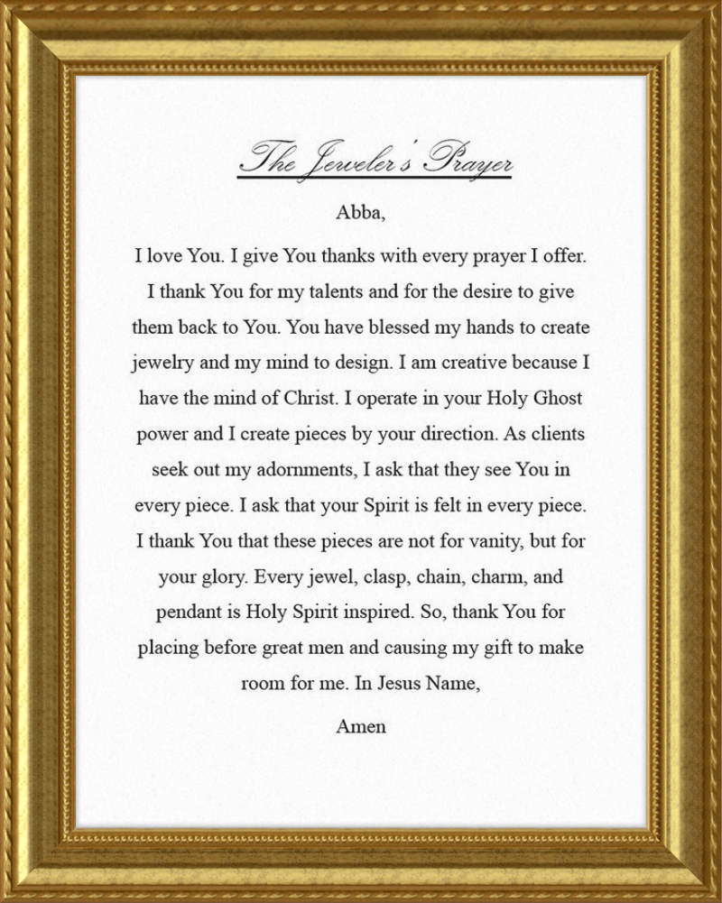 Jeweler's Prayer