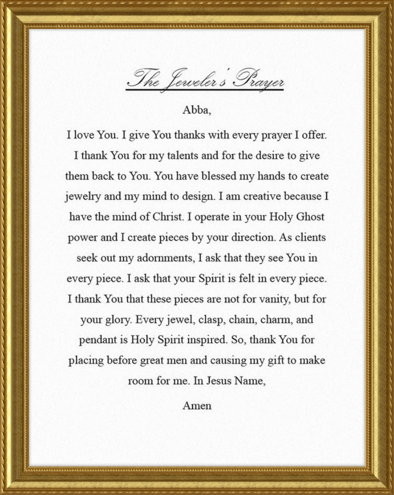 Jeweler's Prayer