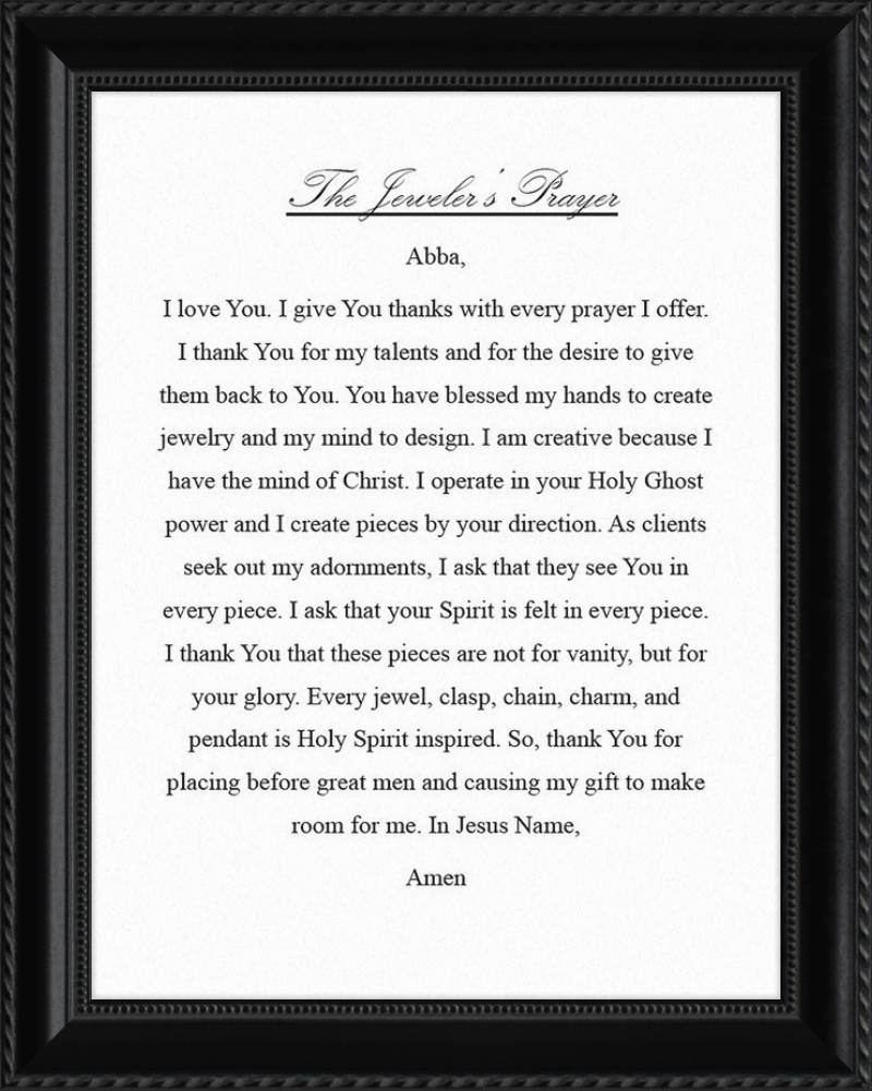 Jeweler's Prayer