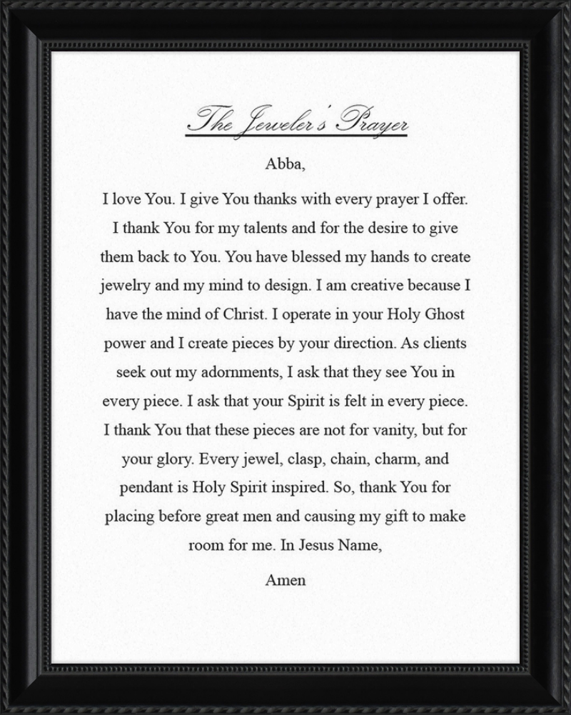 Jeweler's Prayer