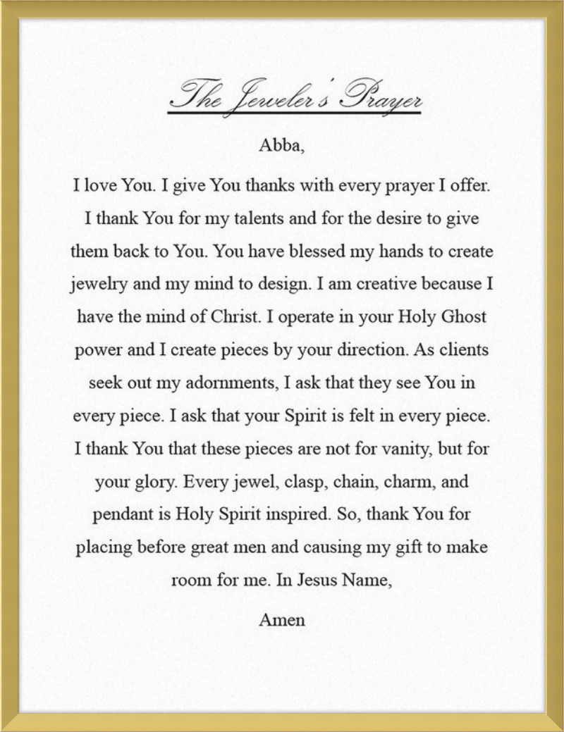Jeweler's Prayer