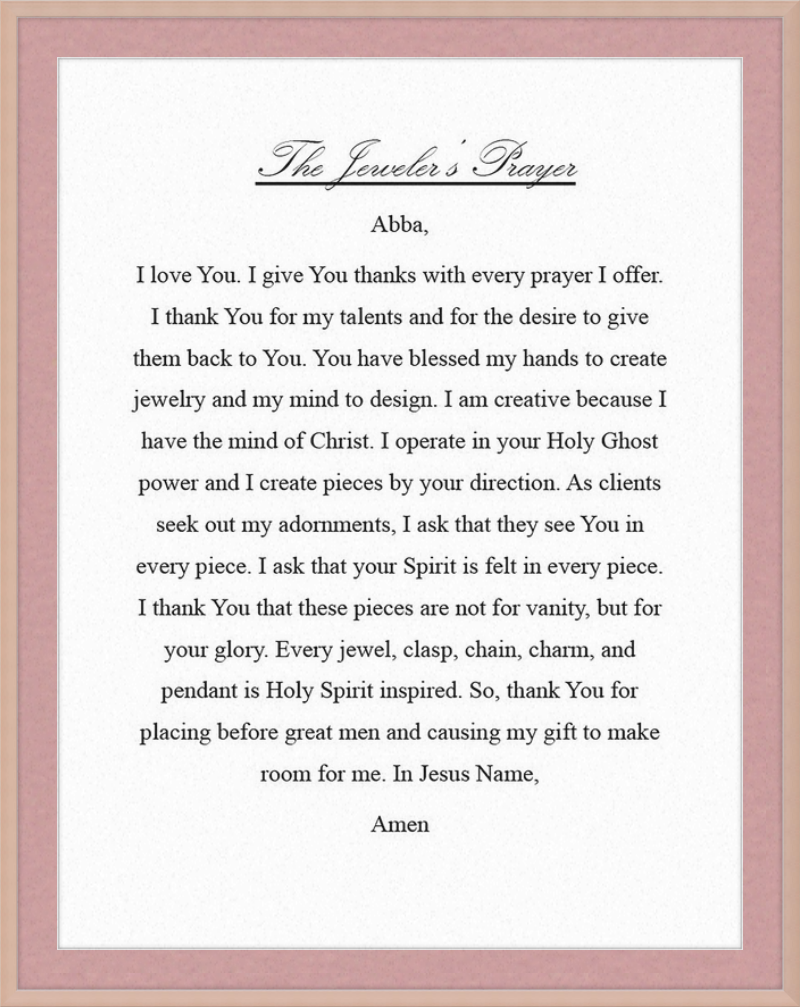Jeweler's Prayer