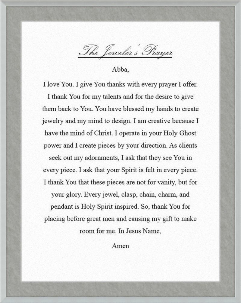 Jeweler's Prayer