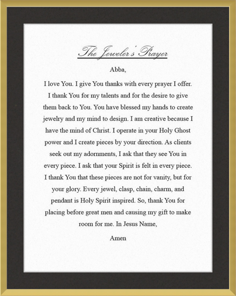 Jeweler's Prayer