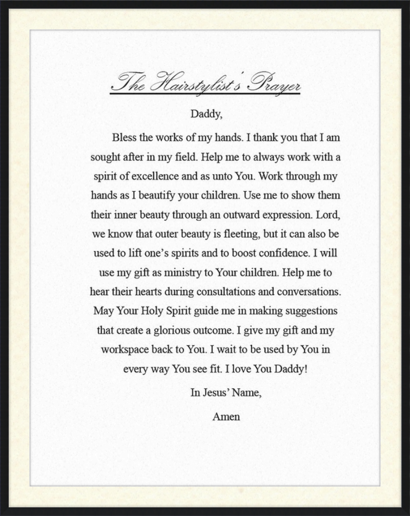 Hairstylist's Prayer