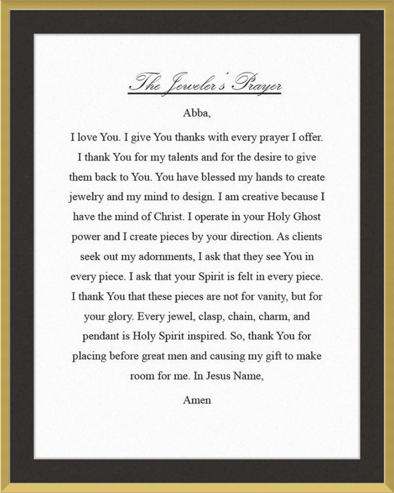 Jeweler's Prayer