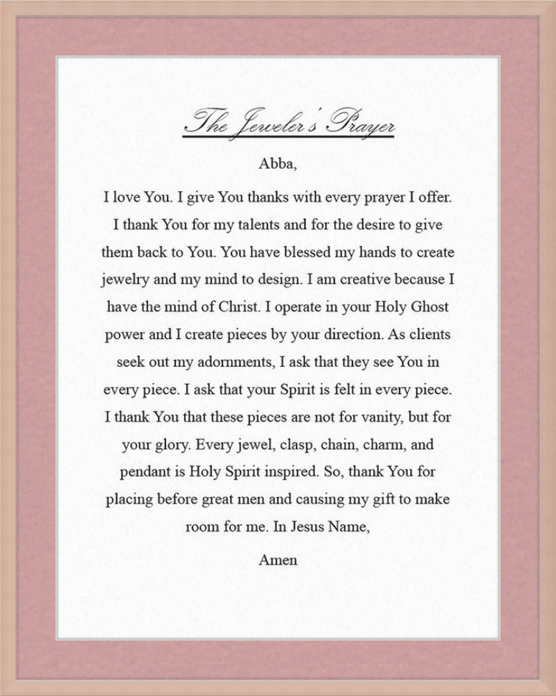 Jeweler's Prayer