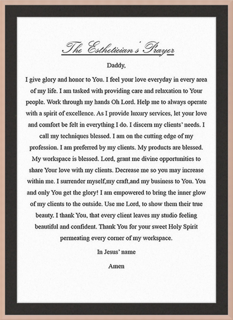 Estheticians Prayer