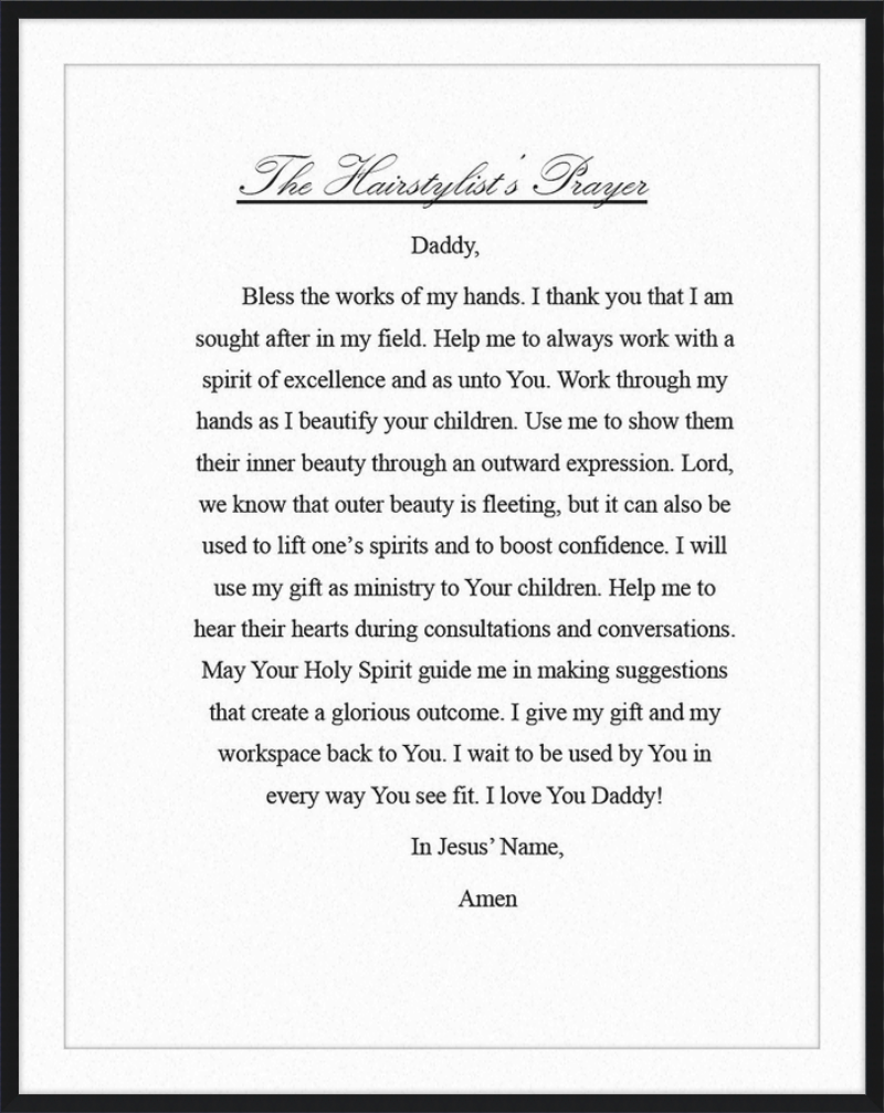 Hairstylist's Prayer