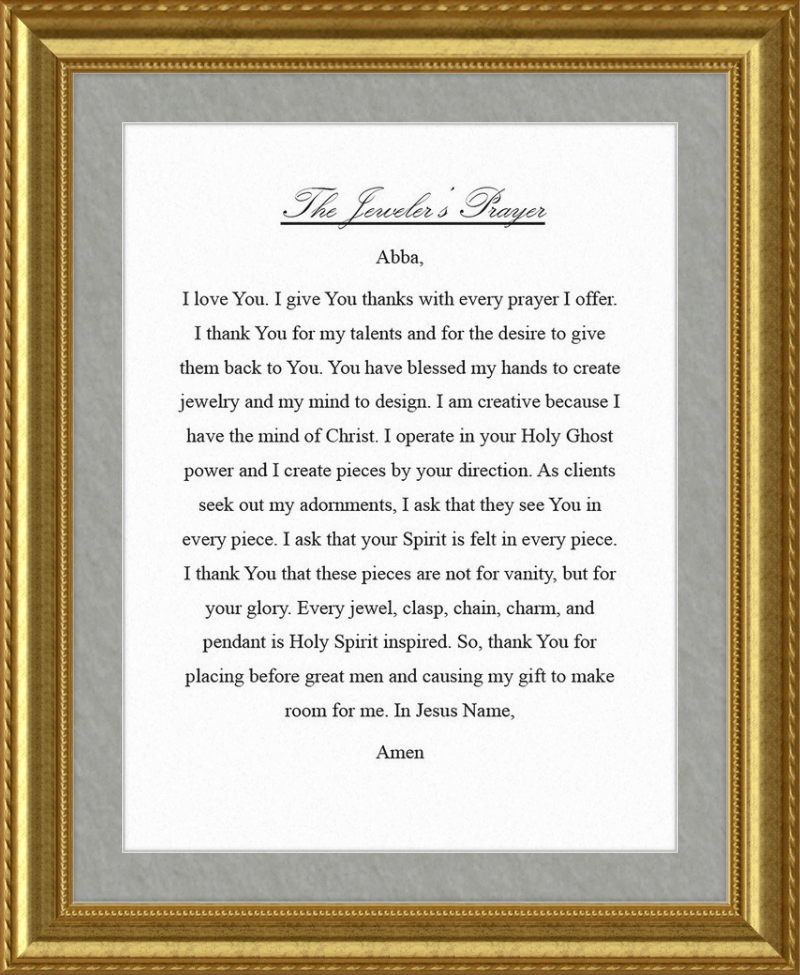Jeweler's Prayer