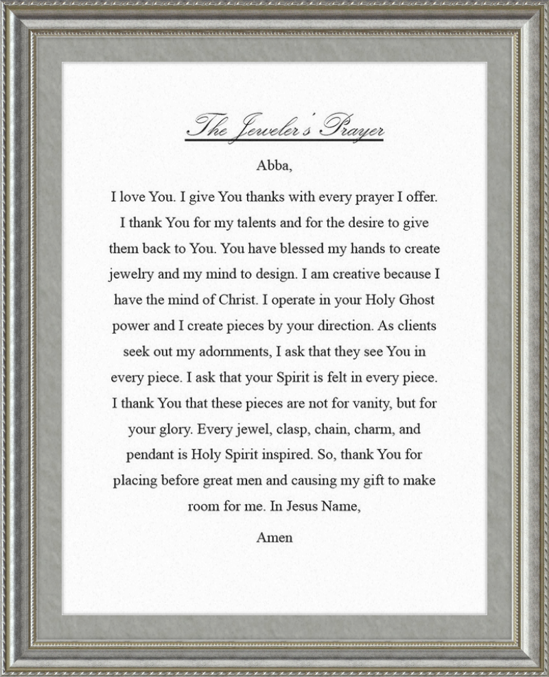 Jeweler's Prayer