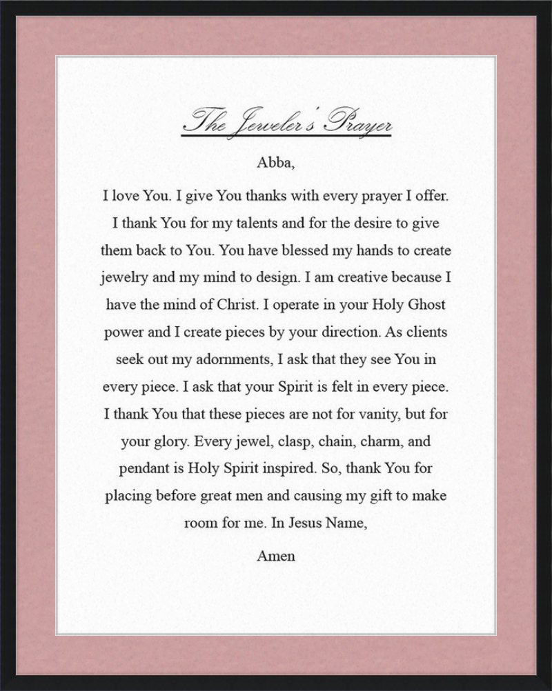 Jeweler's Prayer