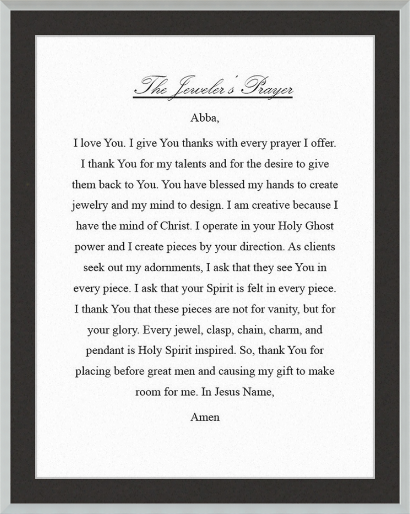 Jeweler's Prayer
