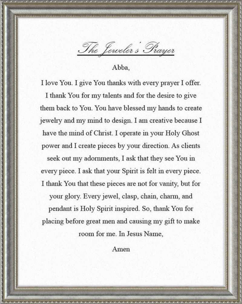 Jeweler's Prayer