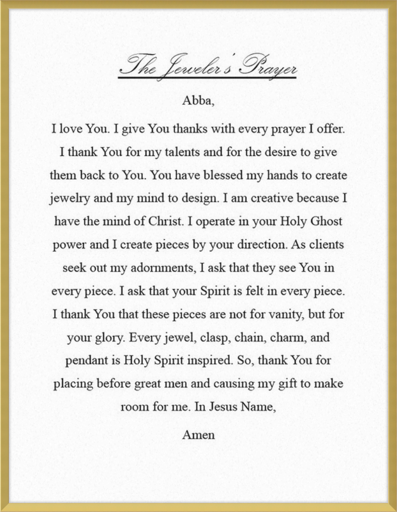 Jeweler's Prayer