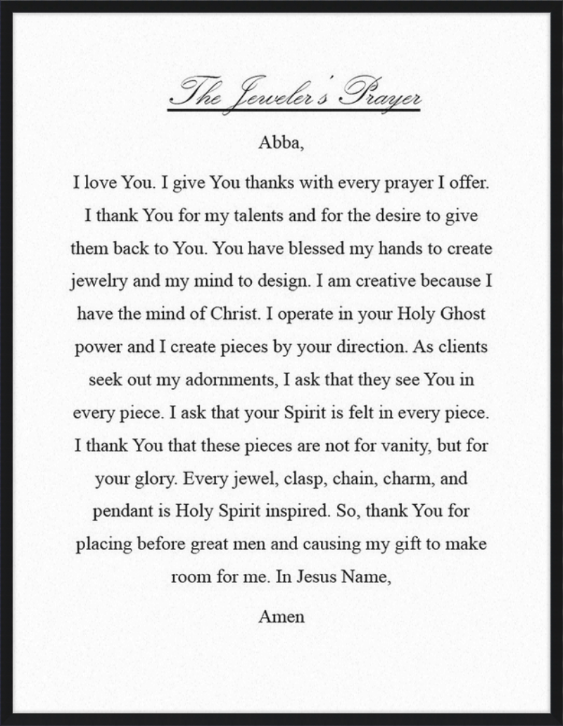 Jeweler's Prayer