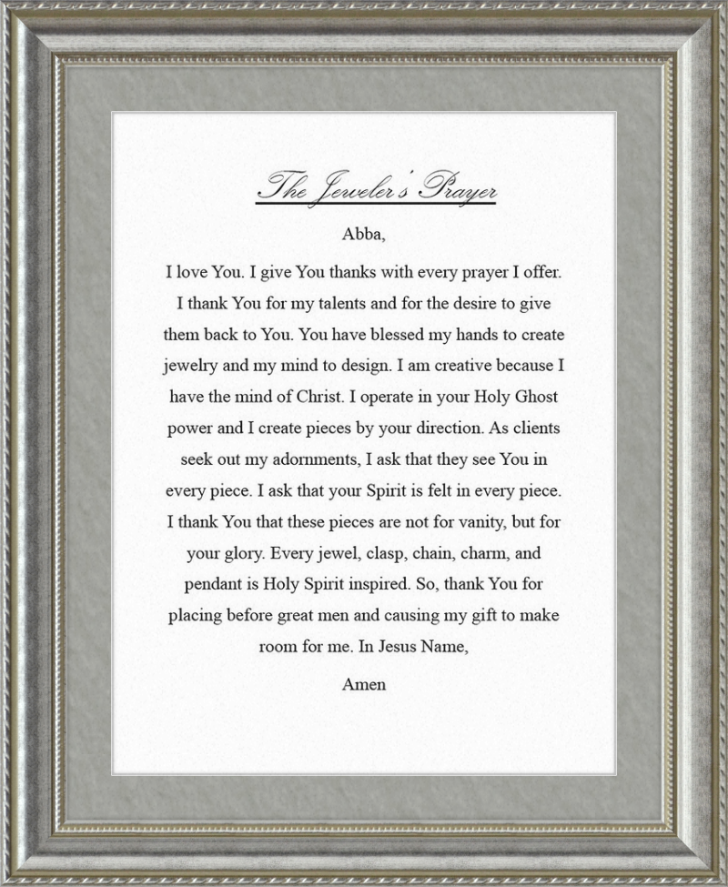 Jeweler's Prayer