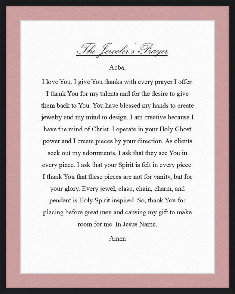 Jeweler's Prayer